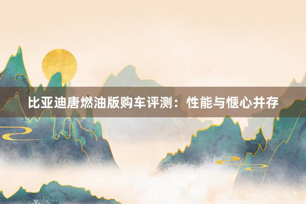 比亚迪唐燃油版购车评测：性能与惬心并存